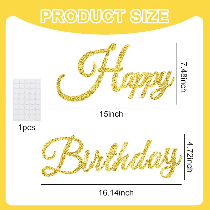 TONIFUL Happy Birthday Sign for Backdrop - Image 2