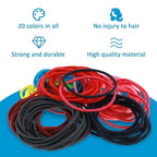 200 Pcs 2mm Elastic Hair Ties Colorful Rubber Bands For Hair Pony Ponytail Holders Hair Ties 2mm In 20 Colors Elastic Bands For Women, Girls, Medium To Thick And Curly Hair