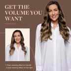 GOO GOO Clip in Hair Extensions Real Human Hair, Remy Human Hair Extensions Clip ins for Women, Natural Human Hair, 20inch 120g 7Pcs, 4/27/4 Balayage Chocolate Brown to Caramel Blonde