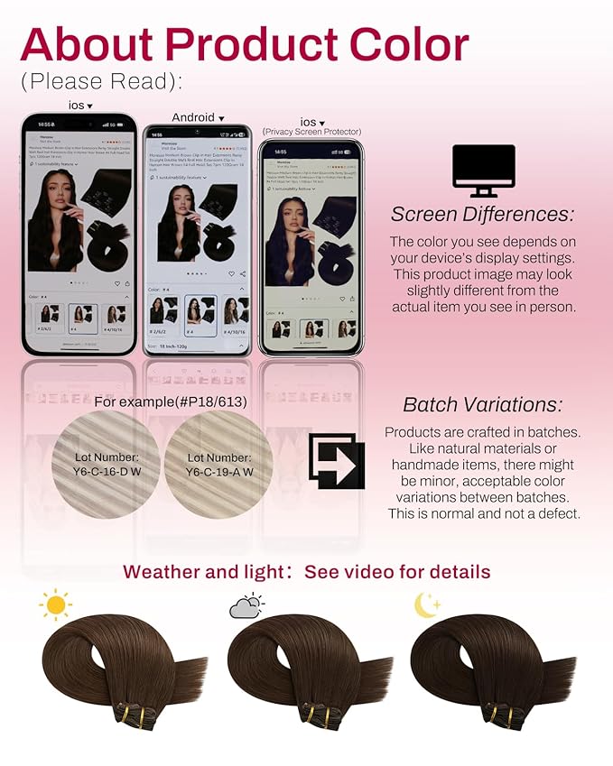 Moresoo Clip in Hair Extensions Remy Double Weft Human Hair Clip in Extensions Straight Hair Extensions for Women Medium Brown #4 7pcs 135g 16inch