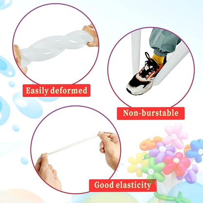 260 Balloons White Twisting Animal Balloon Thickening Latex Modeling Long Magic - Image 4