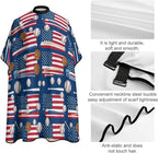 Hair Dressing Gown Cape Baseball Sport American Flag Hair Cutting Cloak, Adjustable Salon Cape Apron for Barbers, Easy Clean