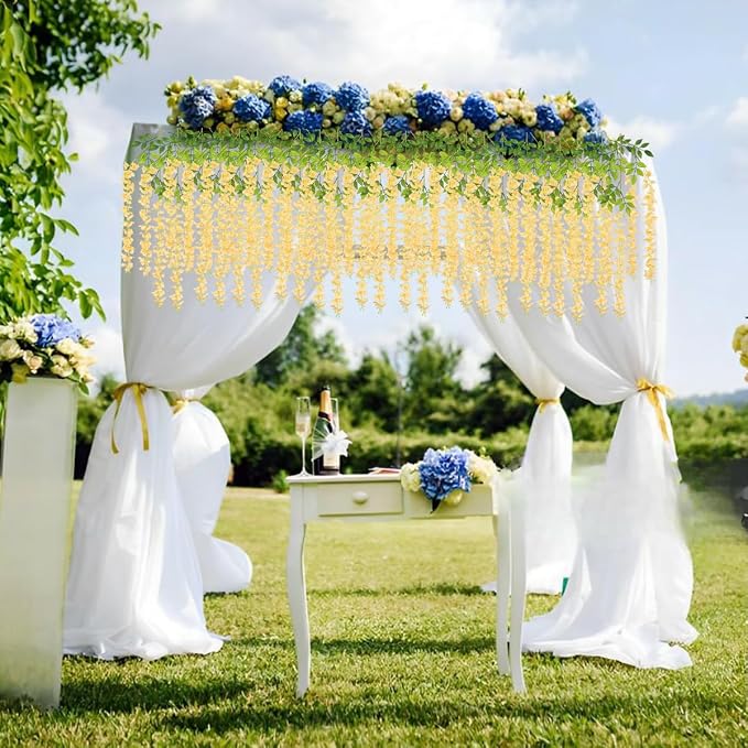 Artificial Flowers Hanging Flowers, Fake Wisteria Flower Garland Silk Vines - Image 4