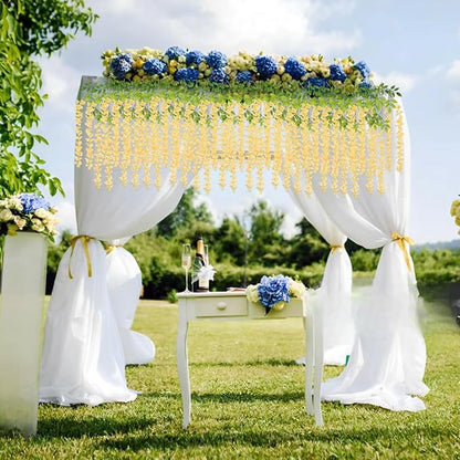 Artificial Wisteria Hanging Flowers Fake Wisteria Flower Garland Silk Vines - Image 4