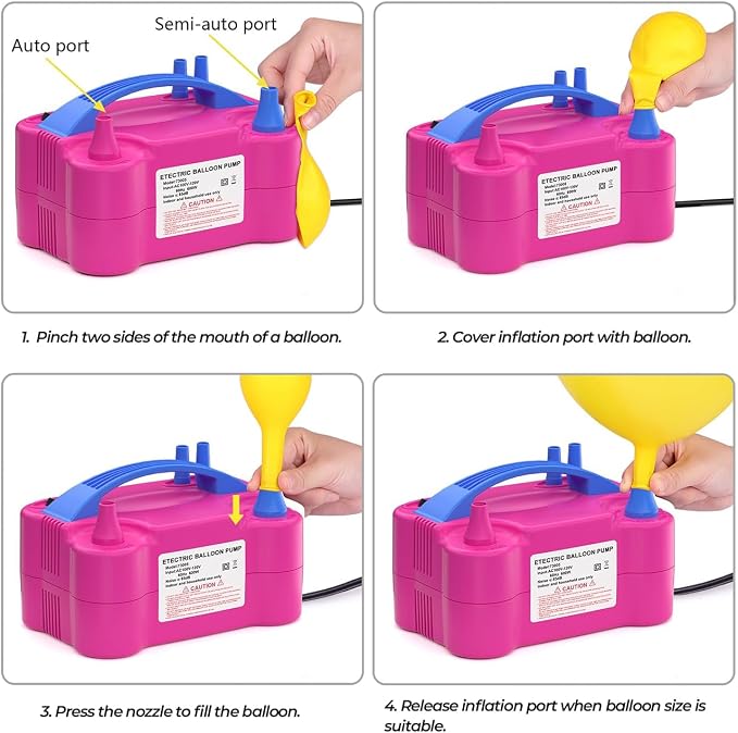 Electric Balloon Pump, Portable Electric Balloon Blower Machine Balloon Air - Image 3