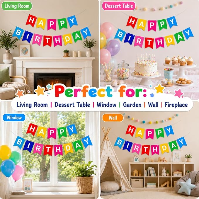 Colorful Happy Birthday Banner Sign - Image 4