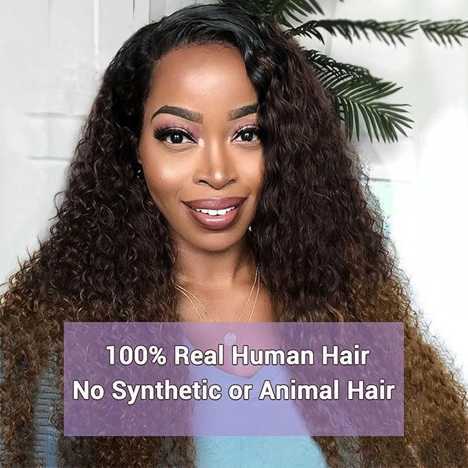 Ombre Bundles Human Hair Water Wave Chestnut Brown Ombre Water Wave Bundles T1B/2/30 Color 100% Real Human Hair Wavy Sew in Weft Weave 12 14 16 Inch