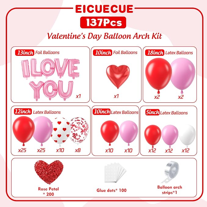 Valentines Day Balloons Garland Arch Kit - Image 2