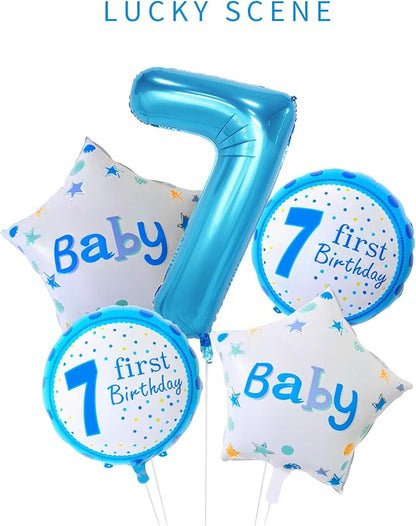 40 Inch Blue Number Balloons, Helium Mylar Foil Number Balloons - Image 2