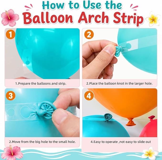 Tropical Luau Balloon Garland Kit, Arch Strip Ribbon, Summer Beach Pool Fiesta - Image 8