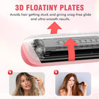 2 in 1 Hair Straightener and Curler, Dual Voltage & Adjustable Temps 360° Curling Wand - Titanium Flat Iron Hair Straightener for Long-Lasting Curls and Straightener, Airflow Styler Curling Iron