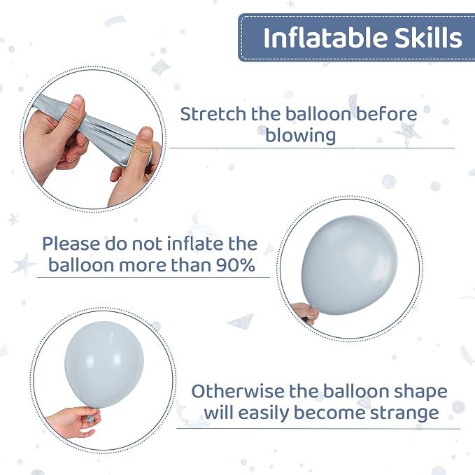 Dusty Blue Nude Beige Balloons, 12 Inch Beige Blue Blush Brown Cream Sand White - Image 2