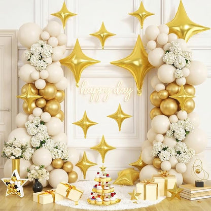 Gold Star Balloons, 26 Inch and 10 Inch Gold Stars Shaped Balloon - Image 4