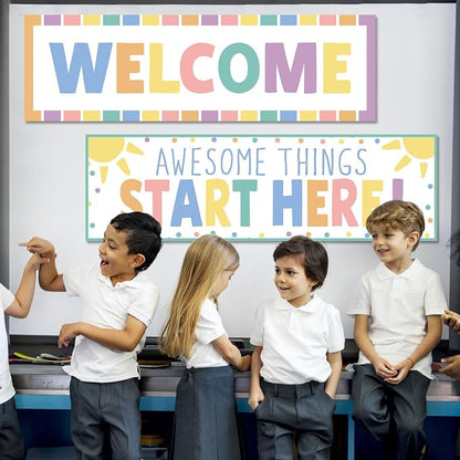Classroom Decorations Pastel Welcome Banner Poster - Image 7
