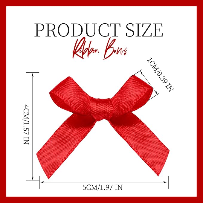 YGDZ 50 PCS Mini Red Bows, Small Bows - Image 2
