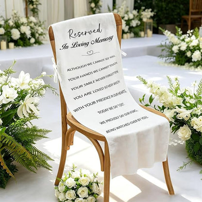 In Loving Memory Linen Wedding Chair Sign Decorations, Memorial Reserved Signs - Image 2