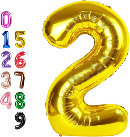 Number Balloons 2 Balloon 40 inch Gold by Enyeopd