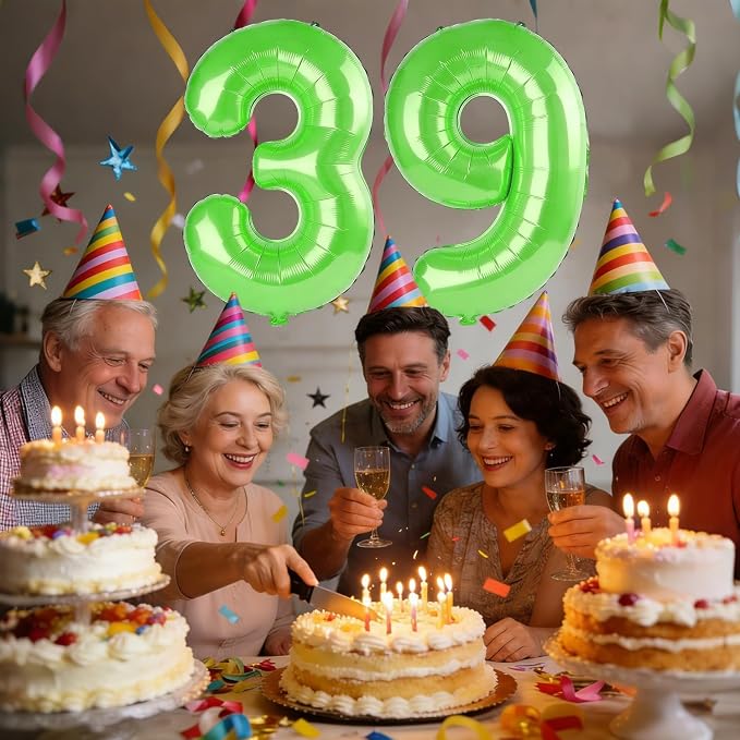 40 Inch Number 39 Balloons for 39th Birthday Party Decorations, 0-100 Fruit - Image 2