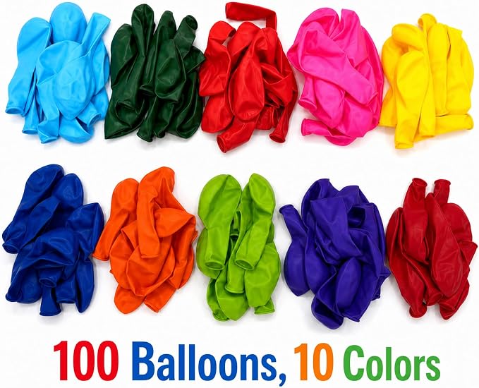 Tamodan 100 PCS Balloons, 12 Inch Balloons Assorted Colors - Image 2