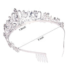 Didder Silver Crystal Tiara Crown Headband Princess Elegant Crown with combs for Women Girls Bridal Wedding Prom Birthday Party