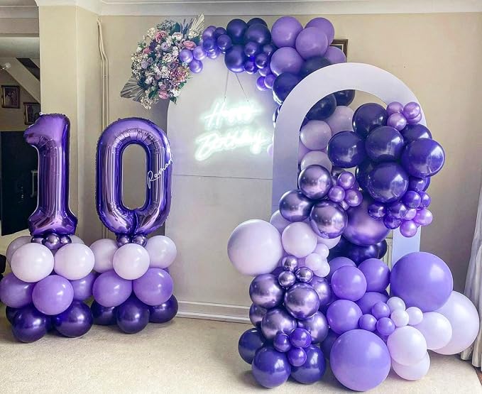 Number 11 Purple Balloons 40 Inch Giant Purple Foil 11 Helium Balloons - Image 4