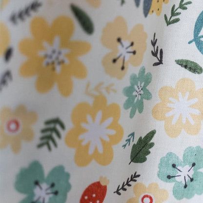 Sutuo Home Boho Curtain Semi-Blackout Colorful Florals Print Cotton Linen Fabric - Image 5
