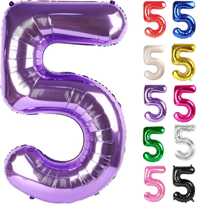 Purple Number 5 Balloon 40 Inch by IWERP