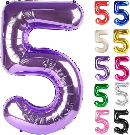 Purple Number 5 Balloon 40 Inch by IWERP