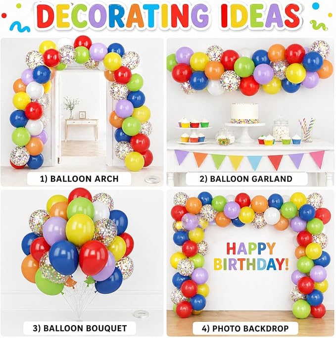 Red Blue Yellow Green Balloons, Carnival Circus Balloon 12 Inch Red Blue Green - Image 8