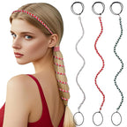 3 Packs Ponytail Holders Hair Ties for Women, Spiral Pony Tails Elastic Braided Hair Holders for Gym Swimming Sports (3pcs25"colorful33)
