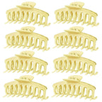 TOCESS Hair Claw Clips for Women - 8PK Large Neutral Matte Jumbo Hair Clips for Thick, Thin, Long, Short, Curly Hair Girls, Big Jaw Clip Set for Daily Use (Lemon Yellow)