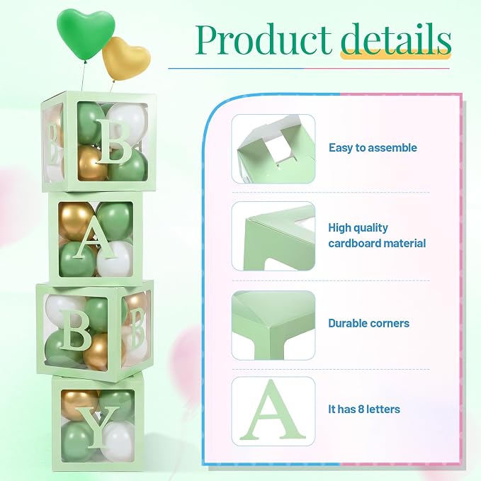 Seenelling 4 Pcs Balloon Boxes - Image 3