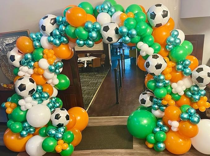 10 Pack 18 Inch Blue Soccer Foil Balloons Football Helium Metallic Mylar - Image 6