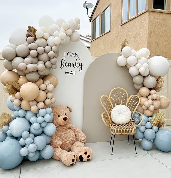 Dusty Blue Balloons Double Stuffed Blue Balloon Garland Arch Kit Different - Image 7
