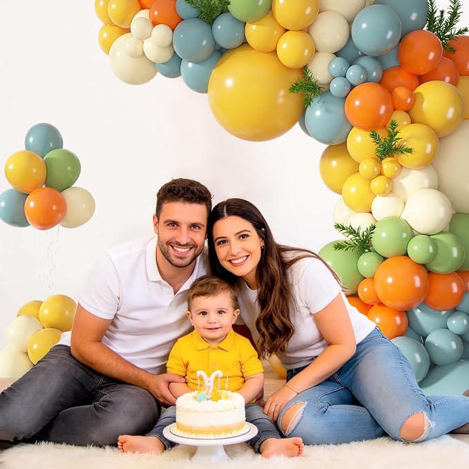 152Pcs Here Comes the Son Balloon Arch Garland Kit | Retro Boho Dusty Blue - Image 5