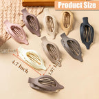 Flat Hair Clips, 9 PCS 4.7 Inch Large Side Slide Volume Duckbill Clips for Women & Girls, Internal Tooth Design, Strong Hold Matte Hair Clips for Thick Hair & Thin Hair,French Concord Clip