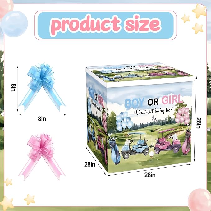 AmazingSpark 28in Giant Gender Reveal Gift Box - Image 2