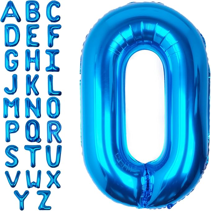 40 Inch Blue Letter O Balloon Big Foil Helium Letter Balloons A-Z | Giant Large by SULALABOO