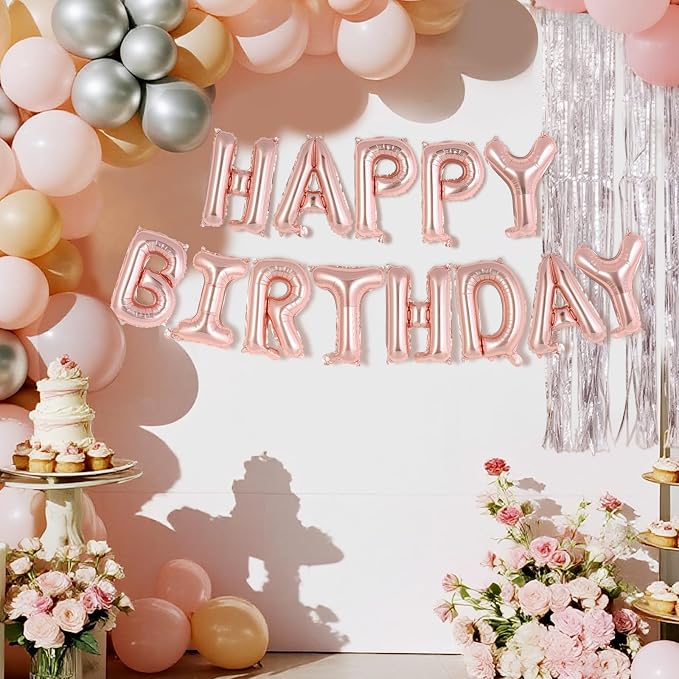 Happy Birthday Balloons Banner, Foil Balloon Personalized Name Letters Balloons - Image 2