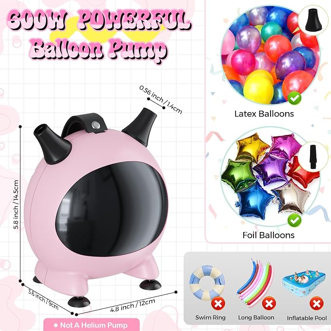 Balloon Pump Electric, Portable Balloons Inflator Air Pump - Image 2
