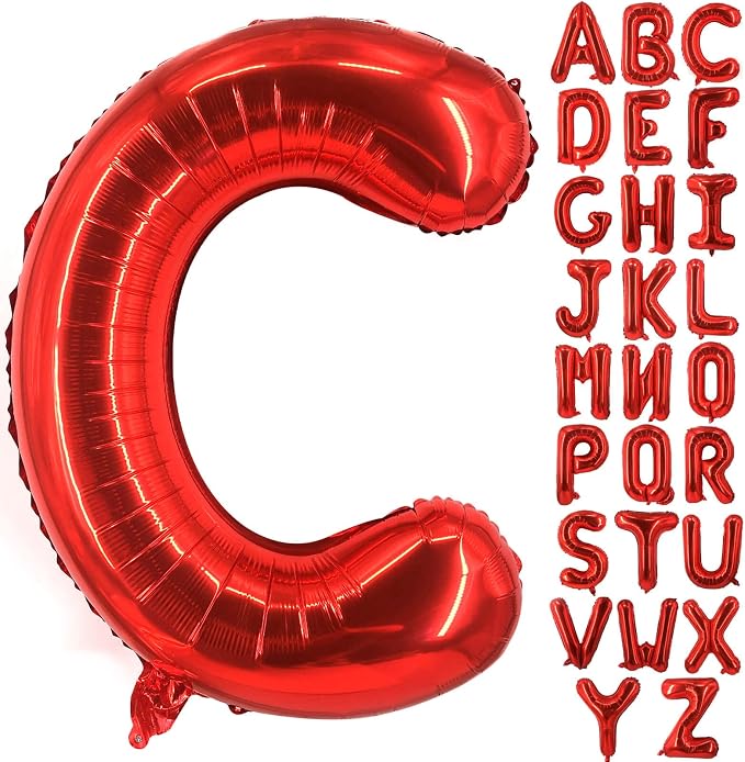 Lovoir 40 Inch Large Red Letter C Balloons Big Size Jumbo Mylar Foil Helium by Lovoir