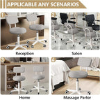 Ergonomic Esthetician Stool Chair with Back Support for Salon, Swivel Rolling Stool Height-Adjustable for Clinic Dentist Spa, Home Office, Drafting Work Task Chair