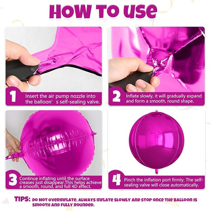 12Pcs Hot Pink and Pink Round Balloons Foil, Big Hot Pink Metallic Balloons - Image 9