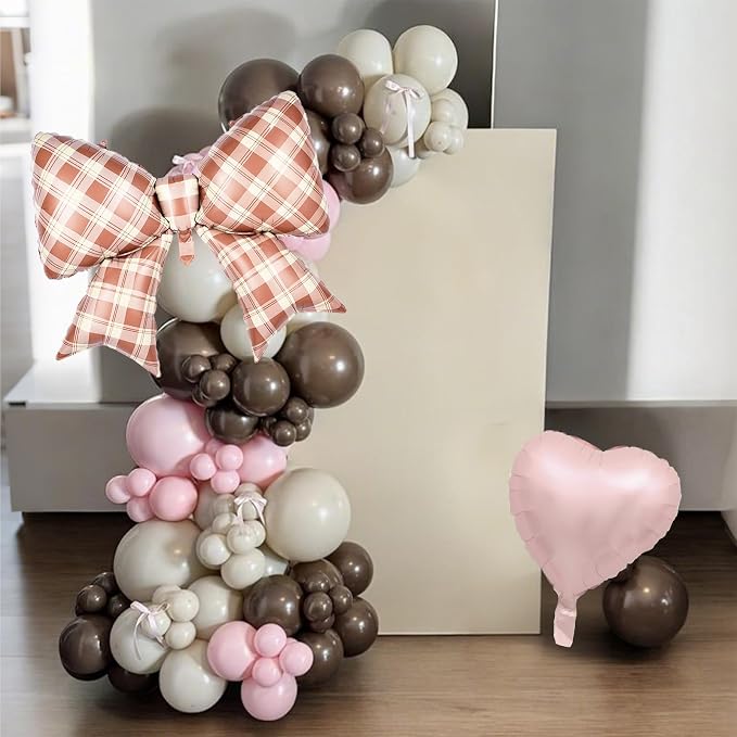 Pink And Brown Balloons, Dusty Pink Brown White Balloons, 18inch Blush Heart - Image 7