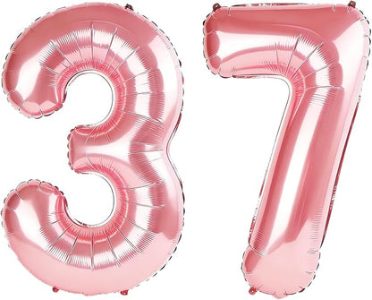 40 Inch Number 37 Balloons for 37th Birthday Party Decorations, 0-100 Jewelry by FOBELEC