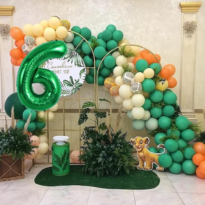 TONIFUL 40 Inch Dark Green Number 6 Balloons Large Foil 6th Birthday Decor | - Image 6