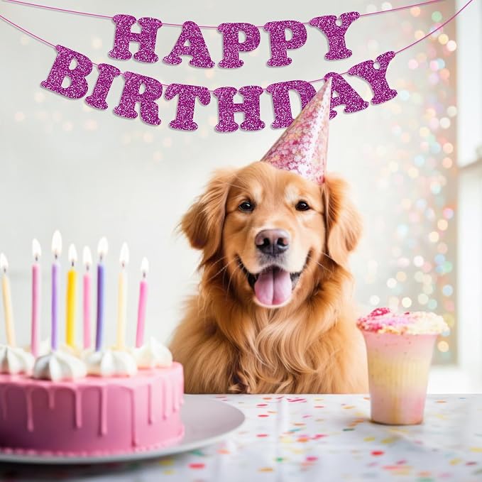 Purple Happy Birthday Banner Birthday Party Decorations Happy Birthday Banner - Image 8
