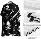 Women's Fashion Hair Cutting Cape with Adjustable Closure Barber Cape Nautical Anchor Pirate Skulls