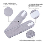 4 PCS Facial Spa Headbands(White, Black, Pink，Gray)， Makeup Shower Bath Wrap Sport Headband Terry Cloth Stretch Towel with Magic Tape