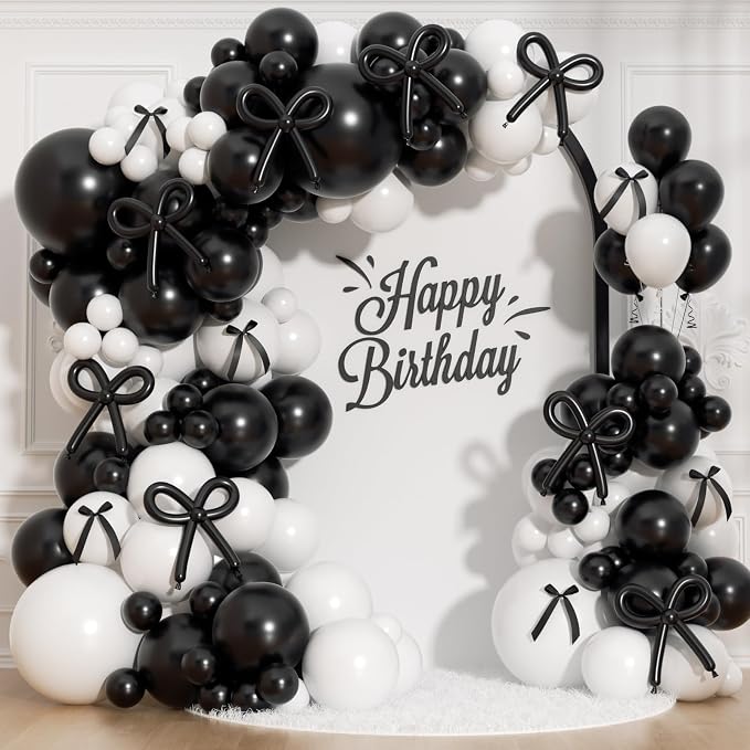 Black Bow Balloon Garland Arch Kit by Unknown